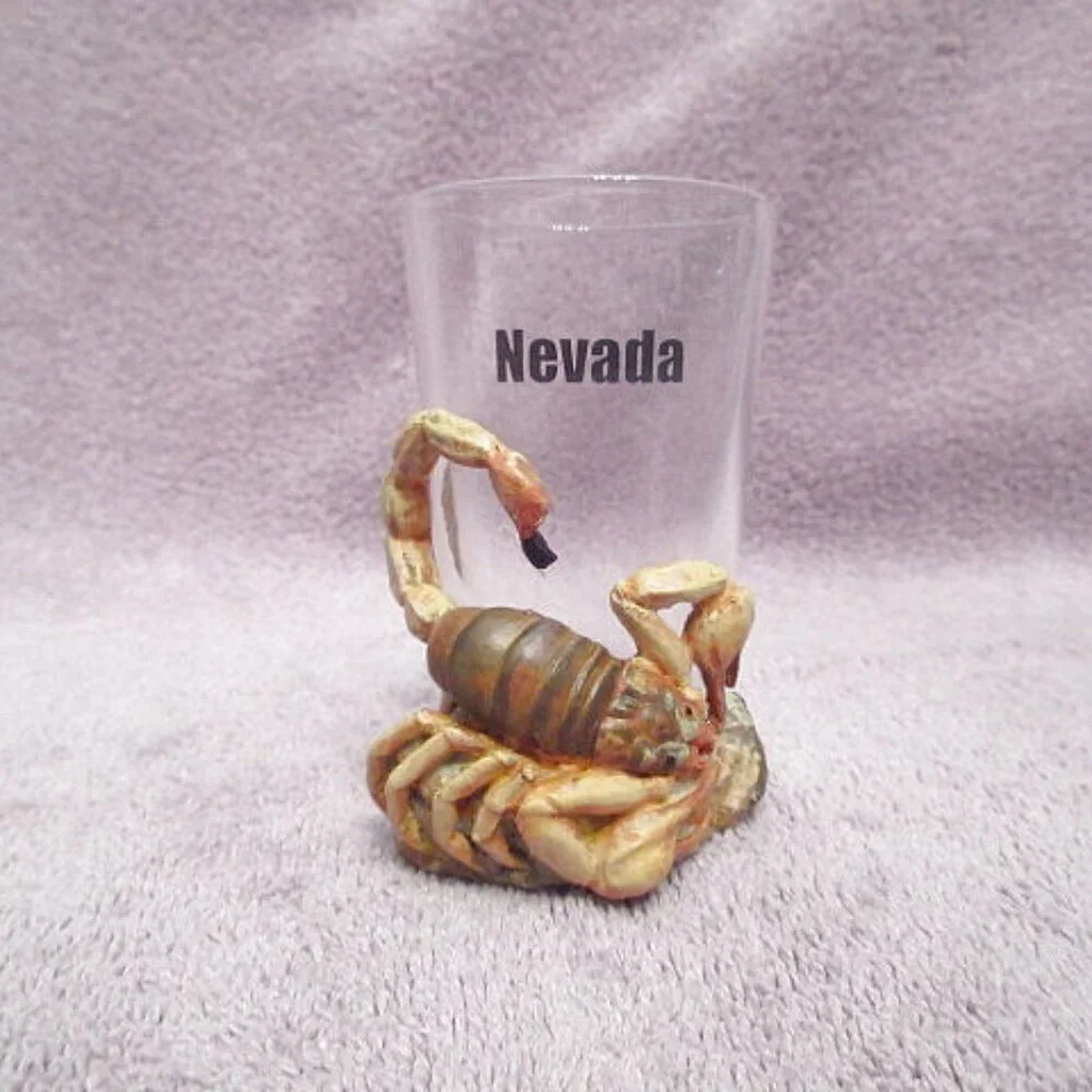 Giant 3D Scorpion Shot Glass Heavy Base Bar Shooter Nevada Western Desert NEW